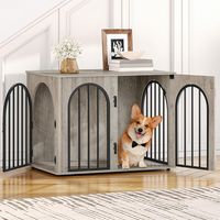 80cm Cage pour Chiens, Table d'Appoint,Cage pour Chiots, 3 Portes