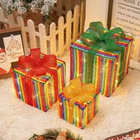 Set di 3 scatole regalo di Natale illuminate, decorazioni natalizie per interni/esterni, scatole regalo con luci a LED, decorazioni per l'albero di Natale F
