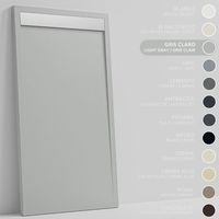 SOULBATH Duschwanne – Harz – Gelcoat – Glatte/Stein-Textur – Rutschfest – Farbe Grau - 200x90 Extra flach 3 cm INOX-Abdeckung