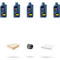 Kit tagliando 3 FILTRI e 5L OLIO compatibile con Ford Fiesta VI 1.6 ti-vct 88kw dal 2008