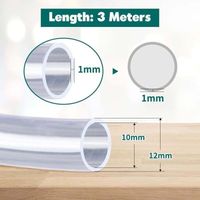 Tuyau PVC Souple Tube Plastique Transparent Tuyau Aquarium de 3 Mètres, 10 × 12mm, pour Baignoire Piscine Aquarium Pulvérisateur
