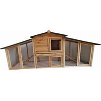 Werka Pro â Poulailler surĂ©levĂ© en bois pour 5 Ă 6 poules â Dimensions 215x56x87 cm â Toit bitumĂ© Ă©tanche â Parc grillagĂ© pour protection