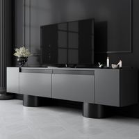 TV-Möbel Anthrazit Bohem 180x50x30 - Schwarzer Rahmen