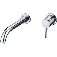 Miscelatore lavabo a muro da incasso lungo CAIMAN 2 fori cromato