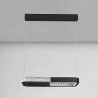 Lampadario A Sospensione Led 28w Rettangolare Nero Cristallo Con Telecomando 32071