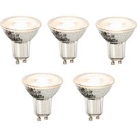 Set of 5 GU10 Dimmable LED Bulbs 8W 660lm 3000K