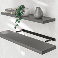 Casaria Estante de pared balda flotante de MDF con soporte de fijación almacenaje decoraciones libros interior oficina 90cm gris