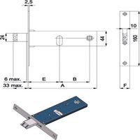 Serrure intérieure pour bande All 22 E60 390 Omec