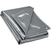 Wiltec Lona impermeable gris 2 x 3 m con ojales de acero inoxidable, 650 g/m² resistente a los rayos UV, moho y desgarro, poliéster con revestimiento de PVC y bordes reforzados, ideal para exteriores