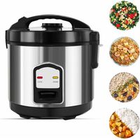 Cuiseur de Riz Rice Cooker, Automatic 24-Hour Heat Preservation, 2L avec Panier Vapeur, Verre doseur & cuillère, Appareil Cuisine pour Cuisson Quinoa, Légumes, Soupe,2l