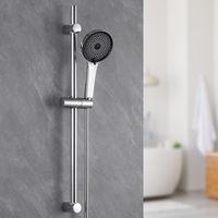 Asta doccia con 5 tipi di getto, doccetta e tubo flessibile, set doccia regolabile, sistema doccia in acciaio inox cromato