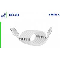 Sunix selbstorganisierender magnetischer Micro-USB USB Kabel 2.4A 1m Fast Charging Schnell Ladekabel in Weiß