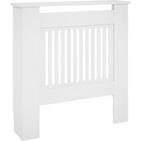 Couvercle de radiateur, habillage chauffage 78x19x81 cm, blanc, MDF, pour salon et chambre Ă coucher