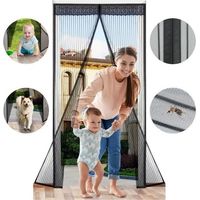Rideau Moustiquaire Magnétique Anti Insecte Mouche Moustique Rideau pour Porte d'Entrée Intérieur-Patio-Coulissante Noir 100x 210cm