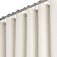 1 Rideau de douche, 180x220 cm, polyester gaufré, anti-moisissure, avec 12 crochets, pour salle de bain