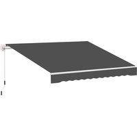 Tela de repuesto para toldo con faldón, ondas suaves, poliéster de alta densidad 280 g/m², resistente a los rayos UV, 2,82 x 2,4 m, gris.