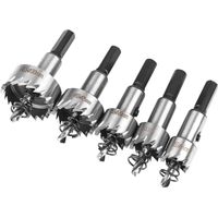 Coffret Scie Cloche, 5PCS Scie Trépan en HSS Cobalt Ø16/18,5/20/25/30mm, Scie Cloche en Acier Haute Vitesse Alliage, Acier, Acier Inoxydable, Approprié au Bois, Plastique, Métal