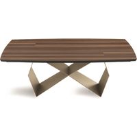 Tavolo fisso WALL 200 cm con base in metallo Beige e piano Eucalipto