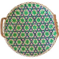 Set de trois plateaux en bambou tressé