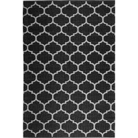 Tapis Noir et Blanc en PVC 140 x 200 cm Double Face pour Salon ou Chambre Moderne Beliani