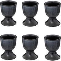 Lot de 6 coquetiers en céramique - Bleu - D 5,2 x H 6,7 cm - Livraison gratuite