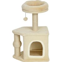 Tour pour chat 66 cm avec cama, cueva, plataforma, bola colgante, poste yute beige