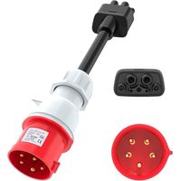 Adaptateur CEE à broches vers Tesla, rallonge de câble de recharge EV Gen 2 32A/7kW compatible avec Tesla Model S/3/X/Y, mise à la terre requise pour fonctionnement