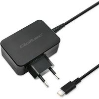Cargador de pared Qoltec de 65 W 5-20 V 3-3,25 A USB tipo C PD Portátil Smartphone Negro