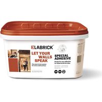 Adesivo per mattoni Elabrick, 5kg, pronto all'uso, colla monocomponente in pasta, Bianco, Copre 2m², adatto sia per uso indoor che outdoor, fai da te, ristrutturazione casa, vernici.