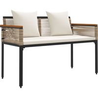 vidaXL Outdoor Bench Beige and Cream White 117 x 54 x 74.5 cm