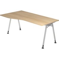bümö Schreibtisch Serie-A Freiform: 180 x 100 cm Eiche