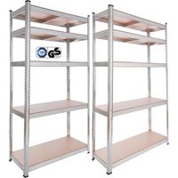 Arebos – Étagère de stockage 180 x 90 x 40 cm – Charge maximale 875 kg – 5 niveaux réglables – Système à emboîtement sans outils – Acier zingué
