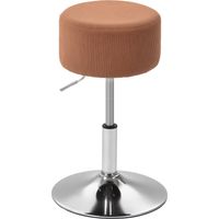 Taburete de Cocina Regulable en Altura 52-66 cm Tapizado en Pana Giratorio en 360° Marrón