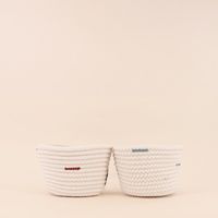 Lot de 2 paniers en corde crème 11x16cm