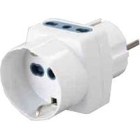ADATTATORE TRIPLO BIVALENTE PRESA SCHUKO CARDINALE Spina schuko - 1 Presa schuko+2 Prese 10/16A