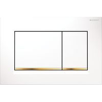 Geberit Sigma20 (ehemals Sigma30) eckige Betätigungsplatte für Zweimengenspülung: Weiß, Gold (115.883.KK.1)