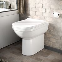 Nino Comfort Height White Back to Wall Toilet Pan & Soft Close Toilet Seat