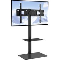 Soporte de TV Soporte de Suelo Portátil Giratorio para Televisores de 81,3-165 cm con Altura Ajustable de 1175-1296 mm Capacidad de Carga de 40 kg, para Sala de Estar, Hogar, Oficina, Aula