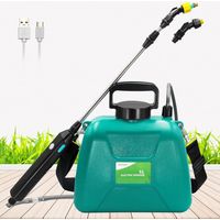 Pulvérisateur à piles de 1,35 gallon/5 litres, pulvérisateur électrique avec poignée de chargement USB, pulvérisateur de jardin portable avec manche télescopique, 2 buses et bandoulière réglable