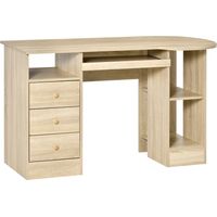Scrivania da PC per Ufficio con Scaffali, Cassetti e Ripiano Testiera , 125x60x74cm