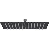 Vidaxl – Tête de douche pluie carrée 30x30 cm en acier inoxydable noir – Buses en silicone anti-calcaire – Articulation pivotante pour angle ajustable