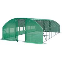 TOOLPORT Foliengewächshaus Gewächshaus 4x8m Premium mit schwenkbarer Türkonstruktion PE-Plane 180 g/m² grün transparent