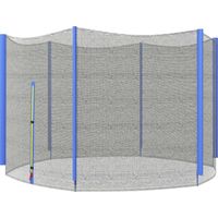 Red de Trampolín Redondo Ø244 cm para Exterior con Anti-UV y Puerta con Cremallera para 6 Postes Rectos Azul