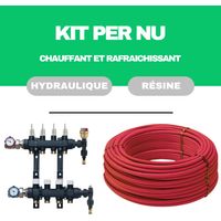 Kit plancher chauffant hydraulique 90 m² collecteur résine - tube PER Nu