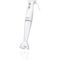 MPM MBL-18 Batidora de Mano Desmontable, 2 Velocidades, Cuchilla Corte en Acero Inox., Anilla para colgar 200W Blanco