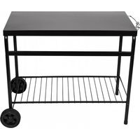 Somagic – Desserte de jardin en acier laqué – Dimensions L 101,5 × l 57,5 × H 75 cm – Plateau L 90 × l 47 cm – Roues intégrées pour mobilité