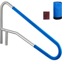 Mophorn Barandilla para piscina,capacidad de carga de 100kg,fabricada en acero inoxidable 304,con funda antideslizante desmontable,ideal para piscinas y parques acuáticos,dimensiones 1371 x 48 x 813mm