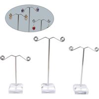3 pcs Présentoir à Boucles D'oreilles En Acrylique De t Transparent Mini, Organisateur De Bijoux Compact Polyvalent, Support Pour Boucles D'oreilles Petit Format, Usage Exposition Et Rangement