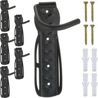 Relaxdays – Support vélo mural en lot de 6 – Charge maximale 25 kg – Suspension verticale – Acier noir avec revêtement en mousse
