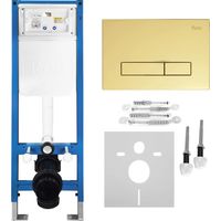 Bastidor para inodoro suspendido REA SLIM 024N con pulsador HD gold